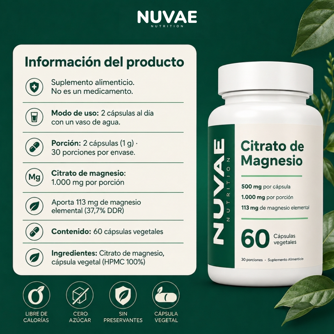 Citrato de Magnesio NUVAE | Alta Absorción