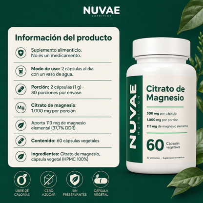 Citrato de Magnesio NUVAE | Alta Absorción